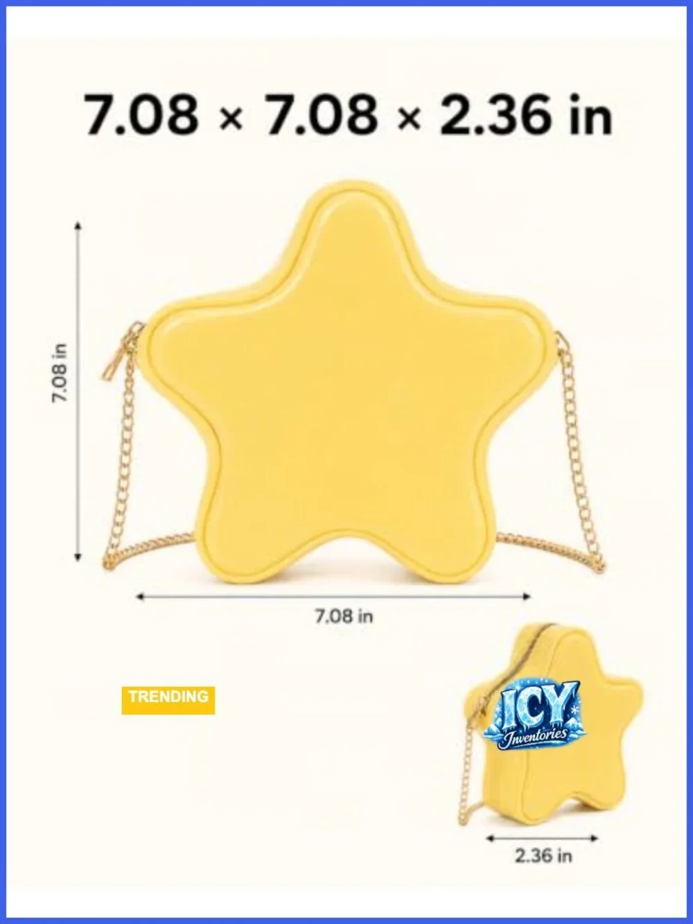 Star Shaped Mini Crossbody Bag Chain Strap PVC Handbag Women